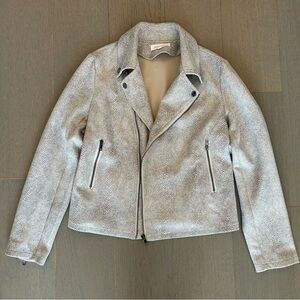 Solitaire Faux Snake Blazer Moto Jacket